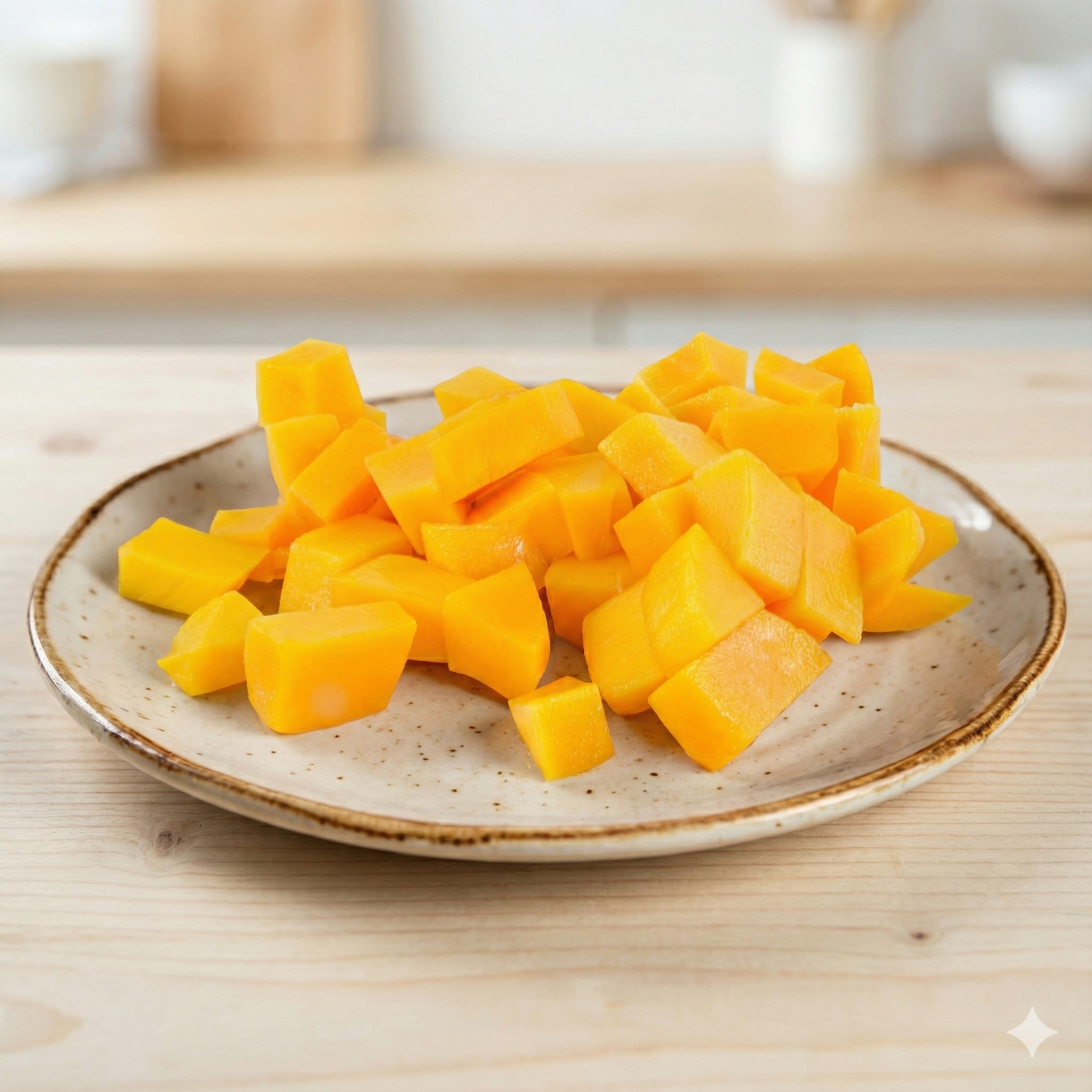 Mango  - Trozos de mango congelados y empacados por kilo o a granel en cajas de 10 kg 